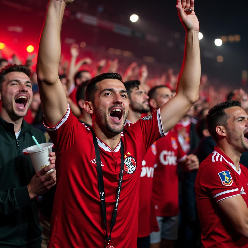 Bayer 04 Leverkusen Fans feiern am 02.12.