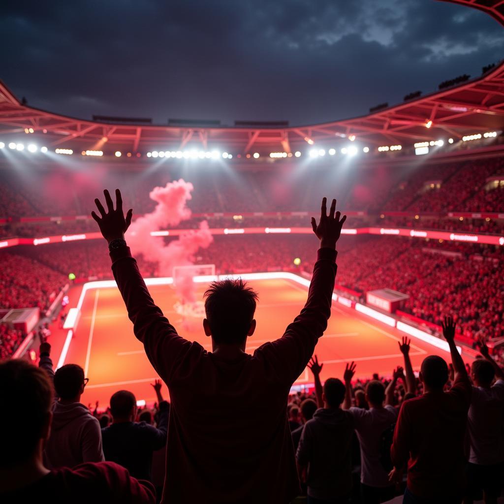 Bayer 04 Leverkusen Fans feiern Tor