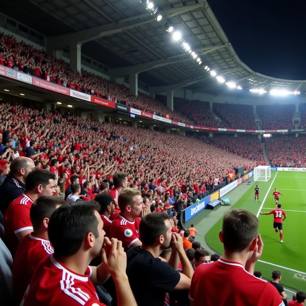 Frustrierte Bayer 04 Leverkusen Fans