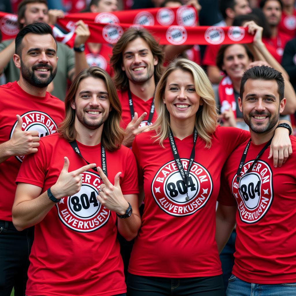 Bayer 04 Leverkusen Fans zeigen ihr Wappen