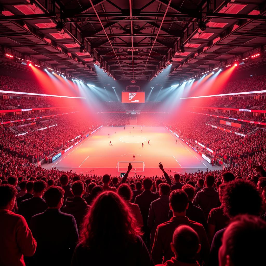 Fans von Bayer 04 Leverkusen im Stadion