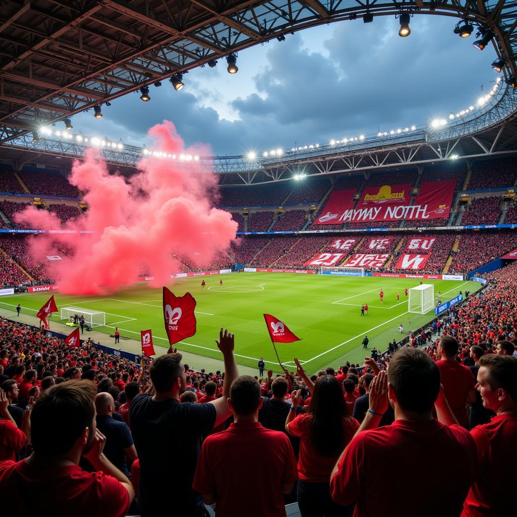 Fan-Begeisterung: Bayer 04 Leverkusen gegen 1. FFC Frankfurt