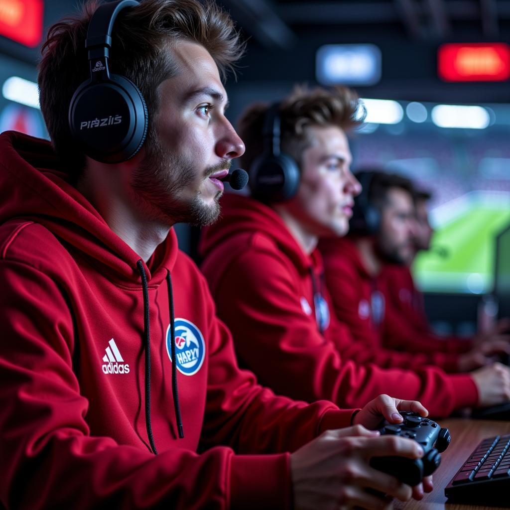 Bayer 04 Leverkusen FIFA Gamer beim Training