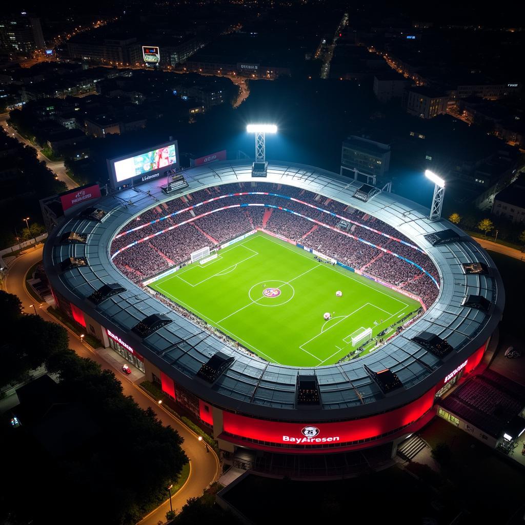 Die BayArena - Heimspielstätte von Bayer 04 Leverkusen