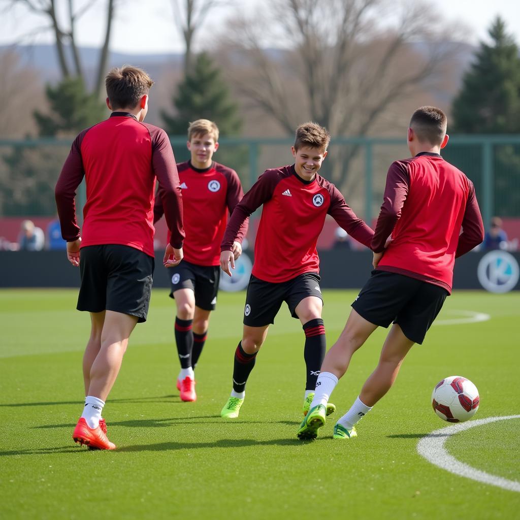 Bayer 04 Leverkusen Jugendspieler im Training