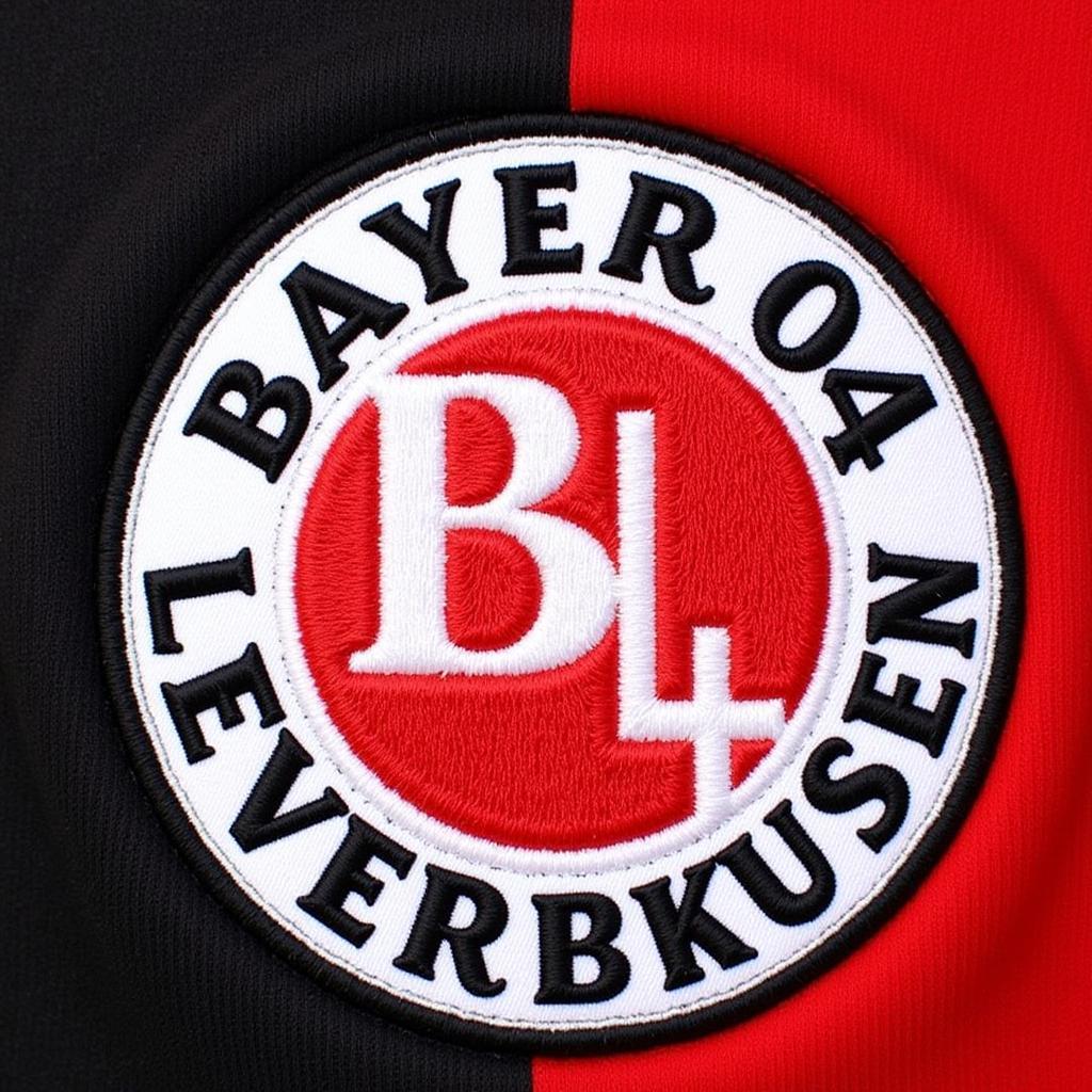 Das Logo von Bayer 04 Leverkusen auf einem Trikot