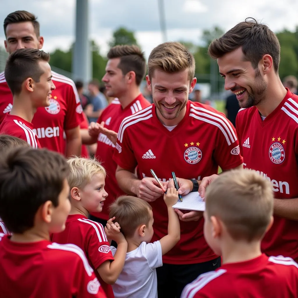 Bayer 04 Leverkusen Spieler mit Kindern