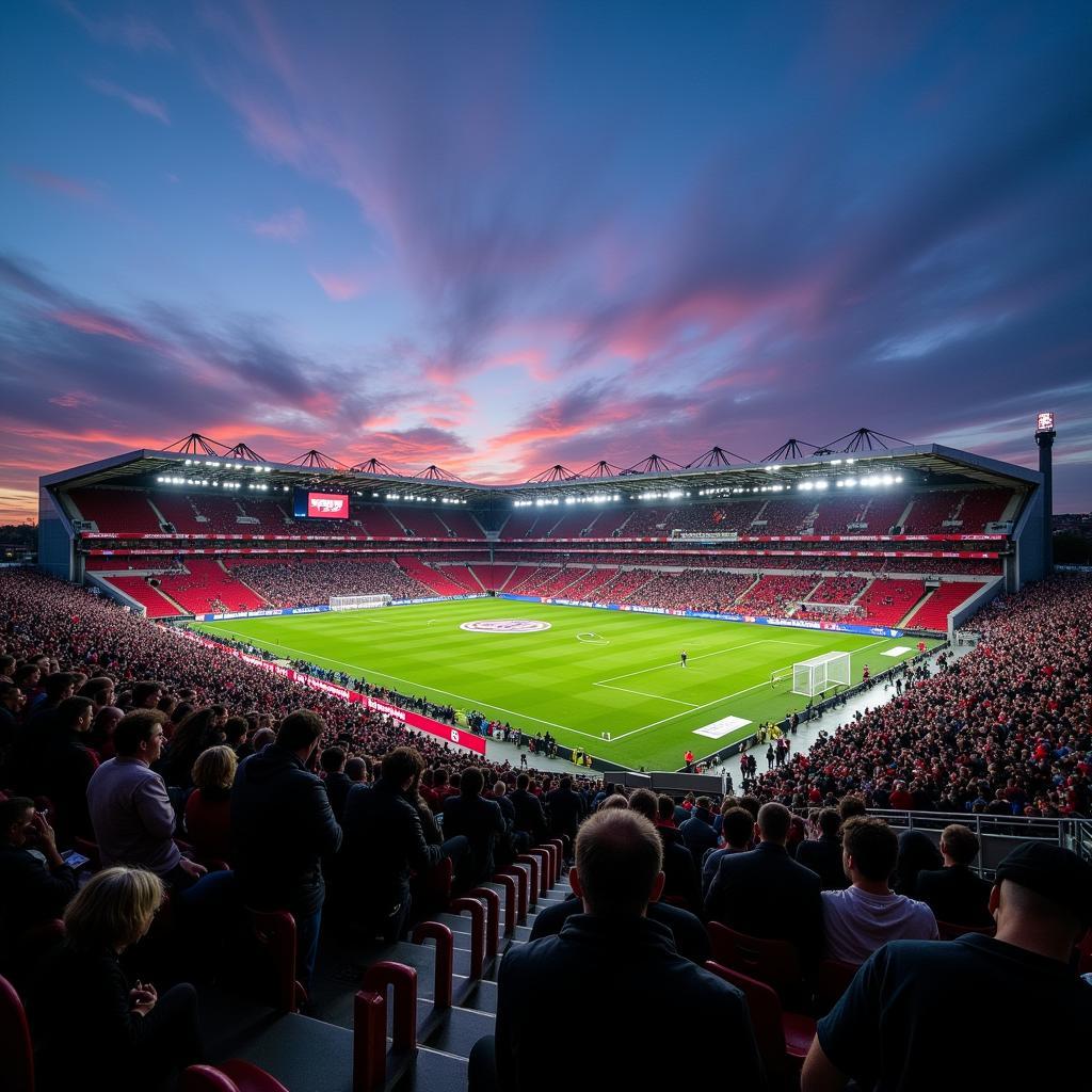 Das moderne Stadion des Bayer 04 Leverkusen