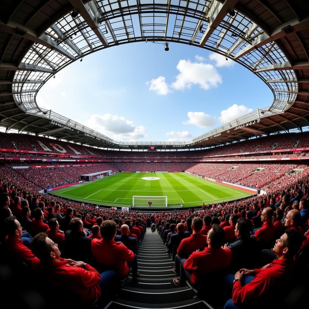 Das beeindruckende Stadion von Bayer 04 Leverkusen