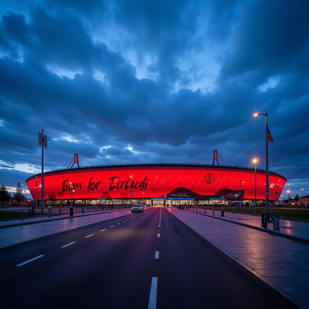 Atemberaubendes Panoramabild des Bayer 04 Leverkusen Stadions an der Bahnhofstraße