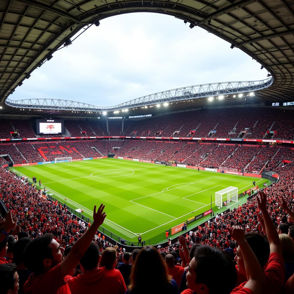 Die Atmosphäre im Stadion bei einem Bayer 04 Leverkusen Spiel