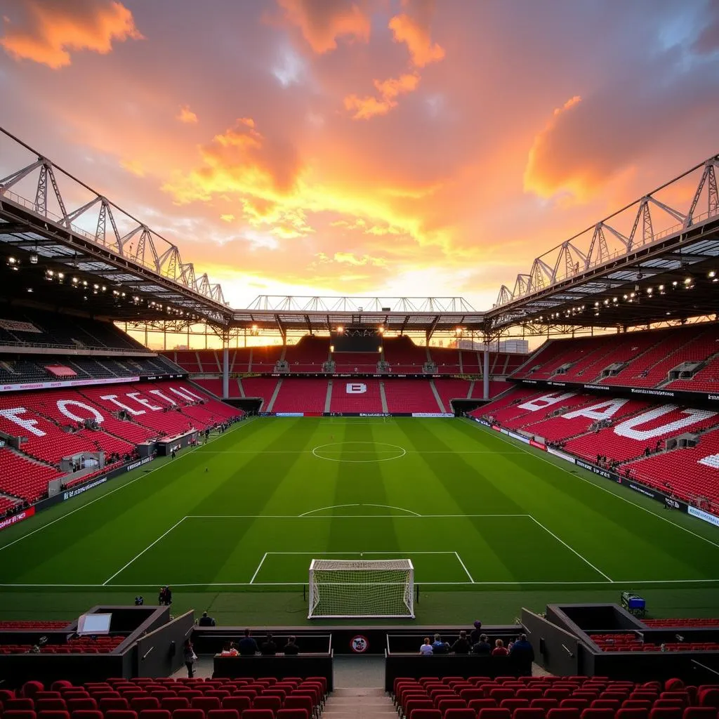 Panoramablick auf das Stadion von Bayer 04 Leverkusen