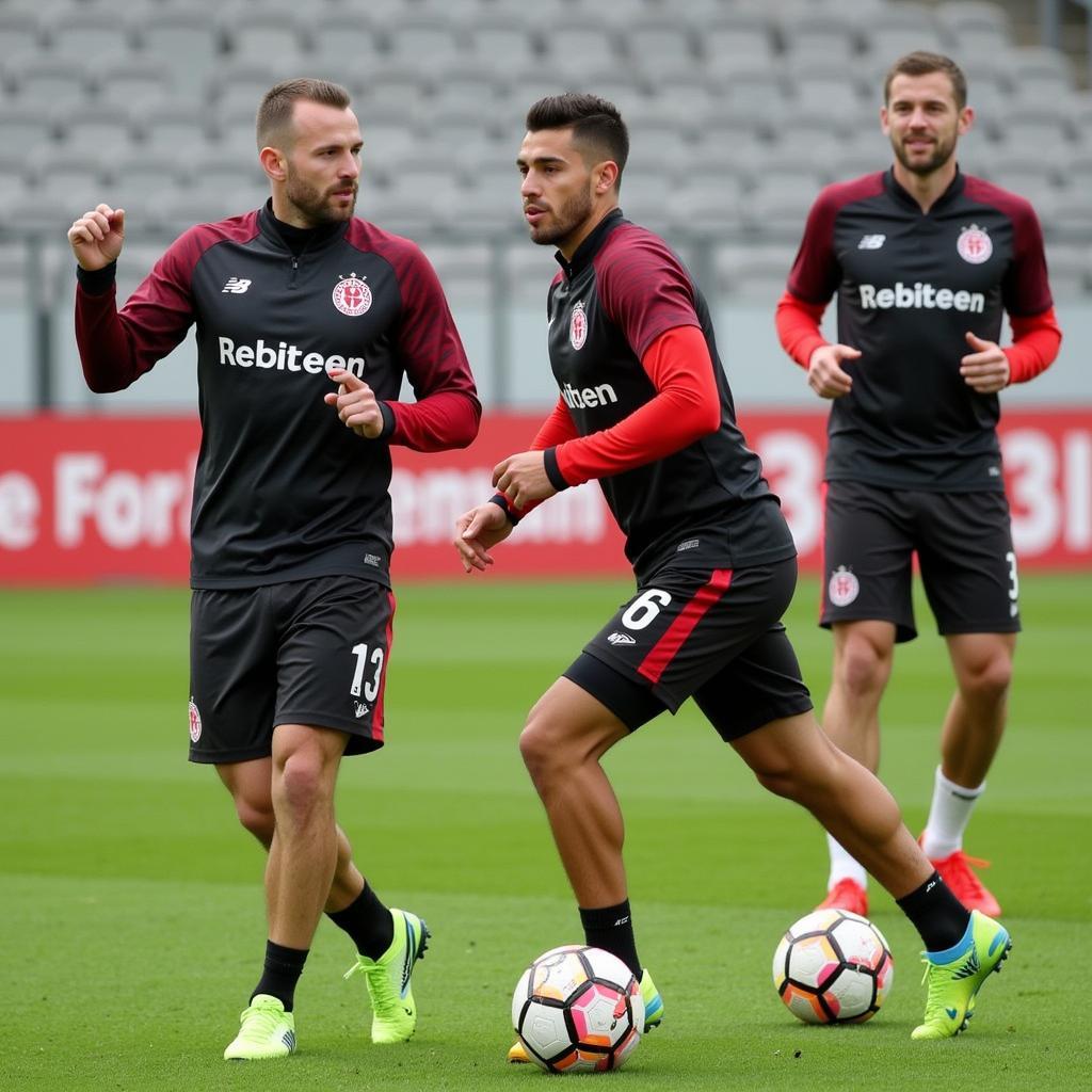 Trainingszene von Bayer 04 Leverkusen in der Saison 18/19.