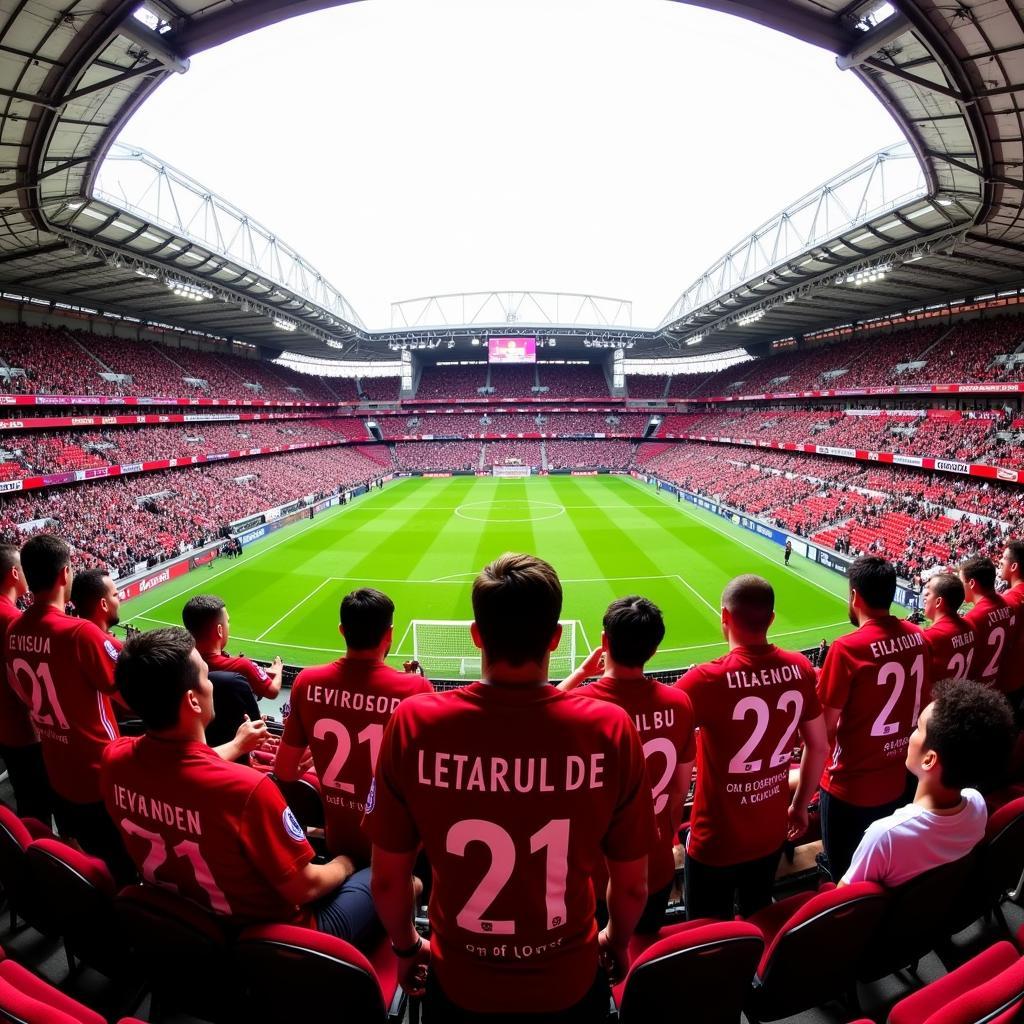 Bayer 04 Leverkusen Fans im Trikot 21/22