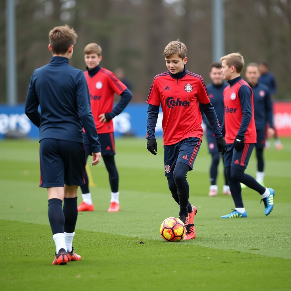 Bayer 04 Leverkusen U15 Mannschaft beim Training