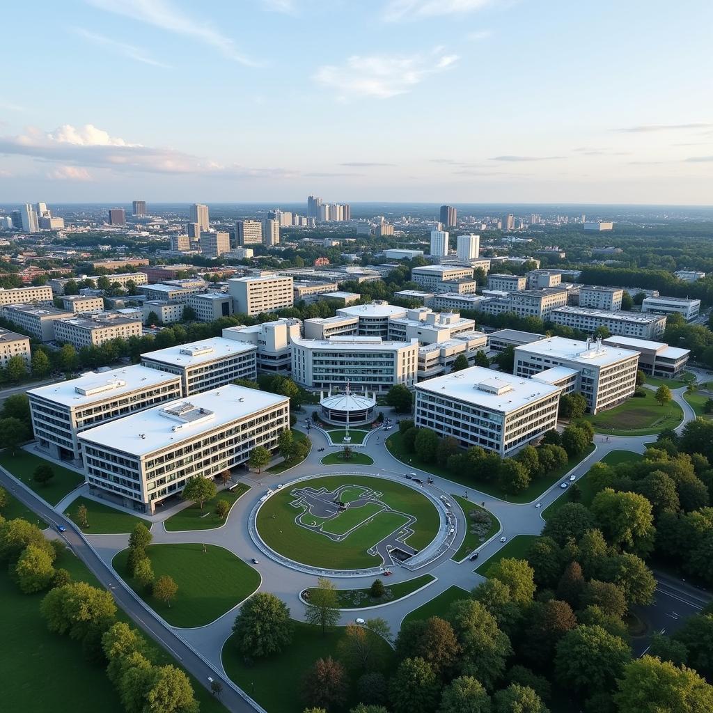 Das moderne Hauptquartier der Bayer AG in Leverkusen