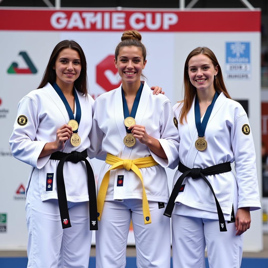 Siegerehrung beim Bayer Cup Leverkusen Judo