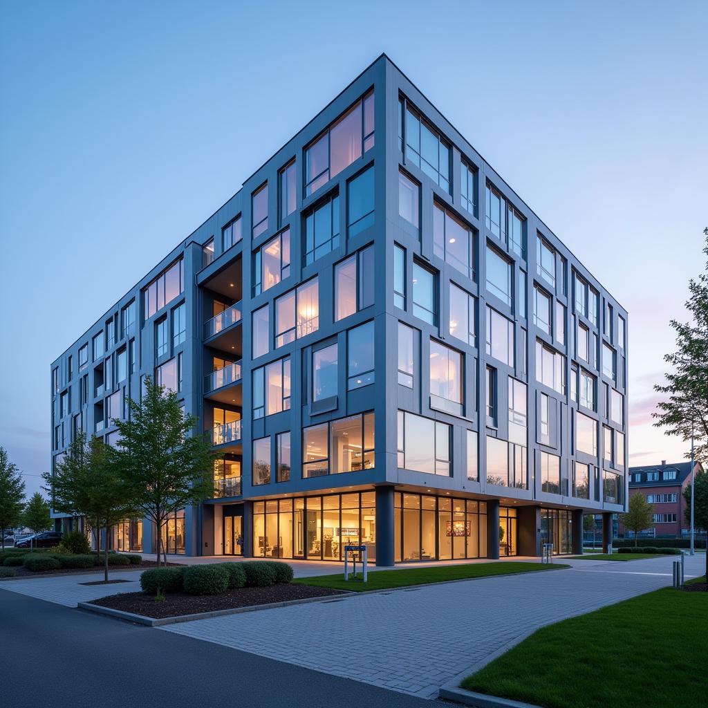 Moderne Architektur des Bayer Healthcare Gebäudes K56 in Leverkusen