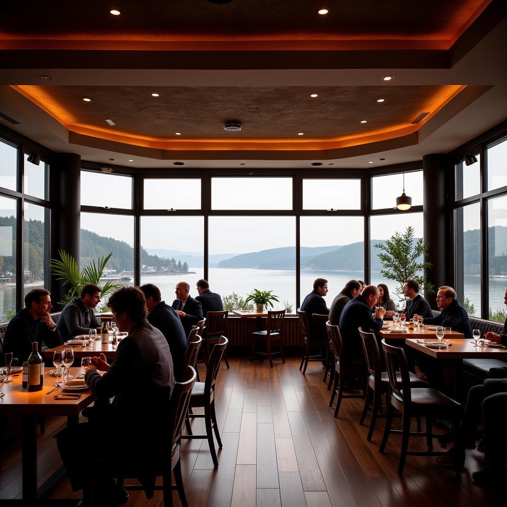 Elegantes Ambiente im Restaurant des Bayer Kasinos Leverkusen