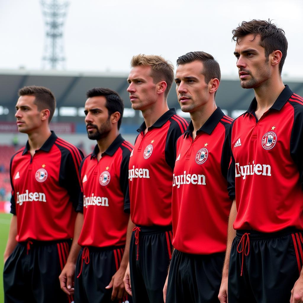 Die Mannschaft von Bayer 04 Leverkusen in der Saison 2001/02.