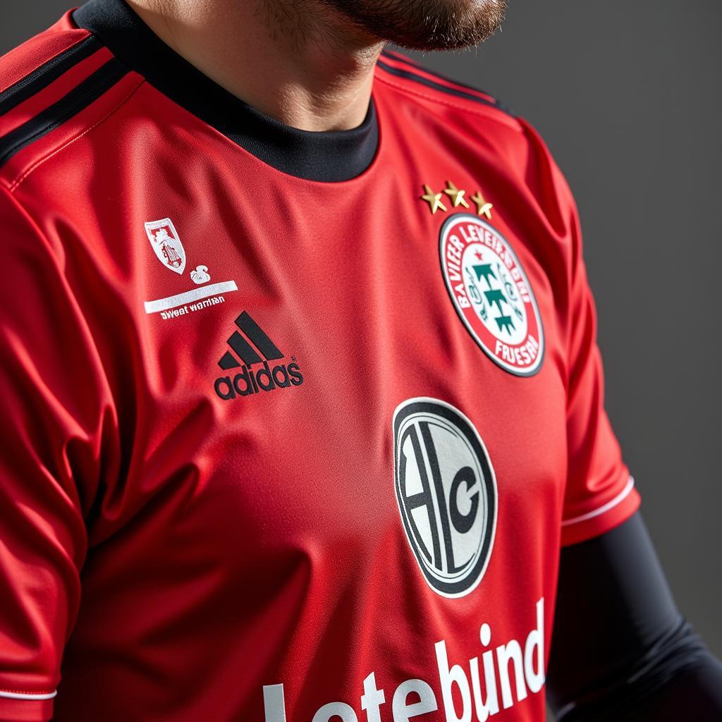 Ein Spieler von Bayer Leverkusen im neuen Adidas-Trikot mit atmungsaktiven Materialien