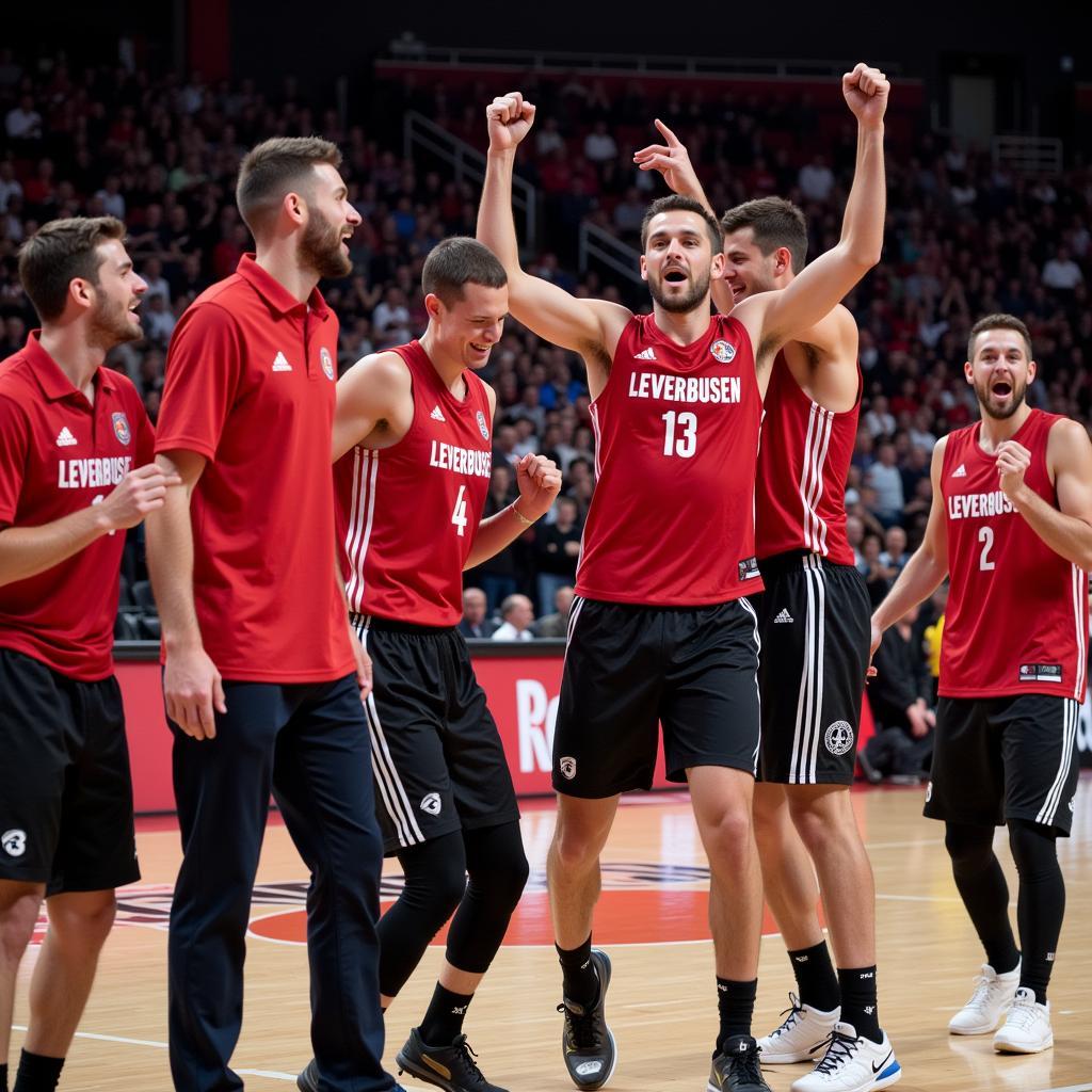 Bayer Leverkusen feiert den Aufstieg in die Basketball-Bundesliga