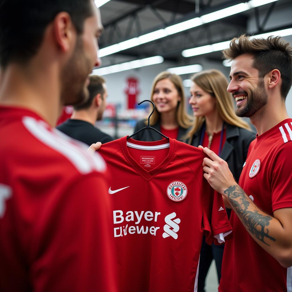 Bayer Leverkusen Aushilfe im Fanshop