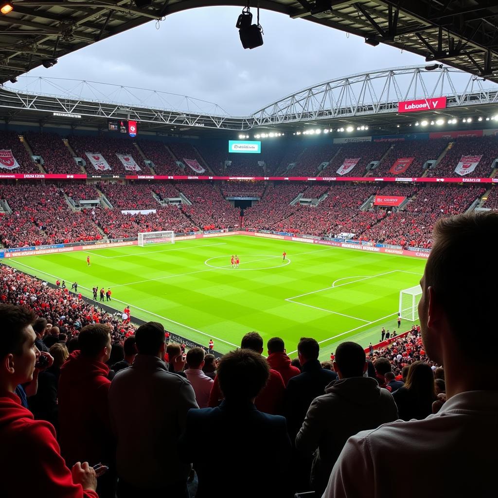 Bayer Leverkusen gegen Bayern München im ausverkauften Stadion