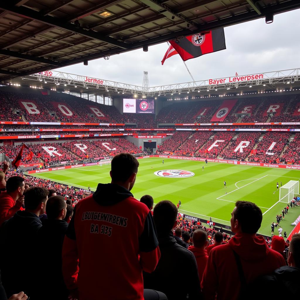 Der Bayer Leverkusen Bruderverein im Stadion