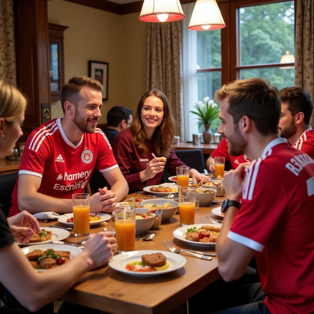 Bayer Leverkusen Fans beim Brunch an Christi Himmelfahrt