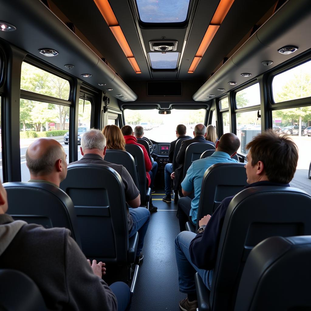 Innenraum des Bayer Leverkusen Busses