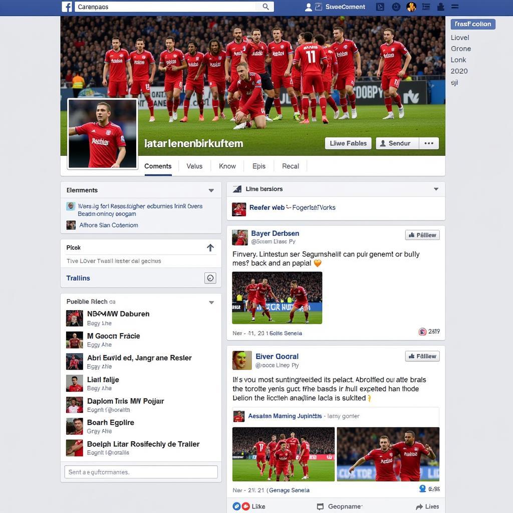 Interaktion auf der Bayer Leverkusen Facebook-Seite