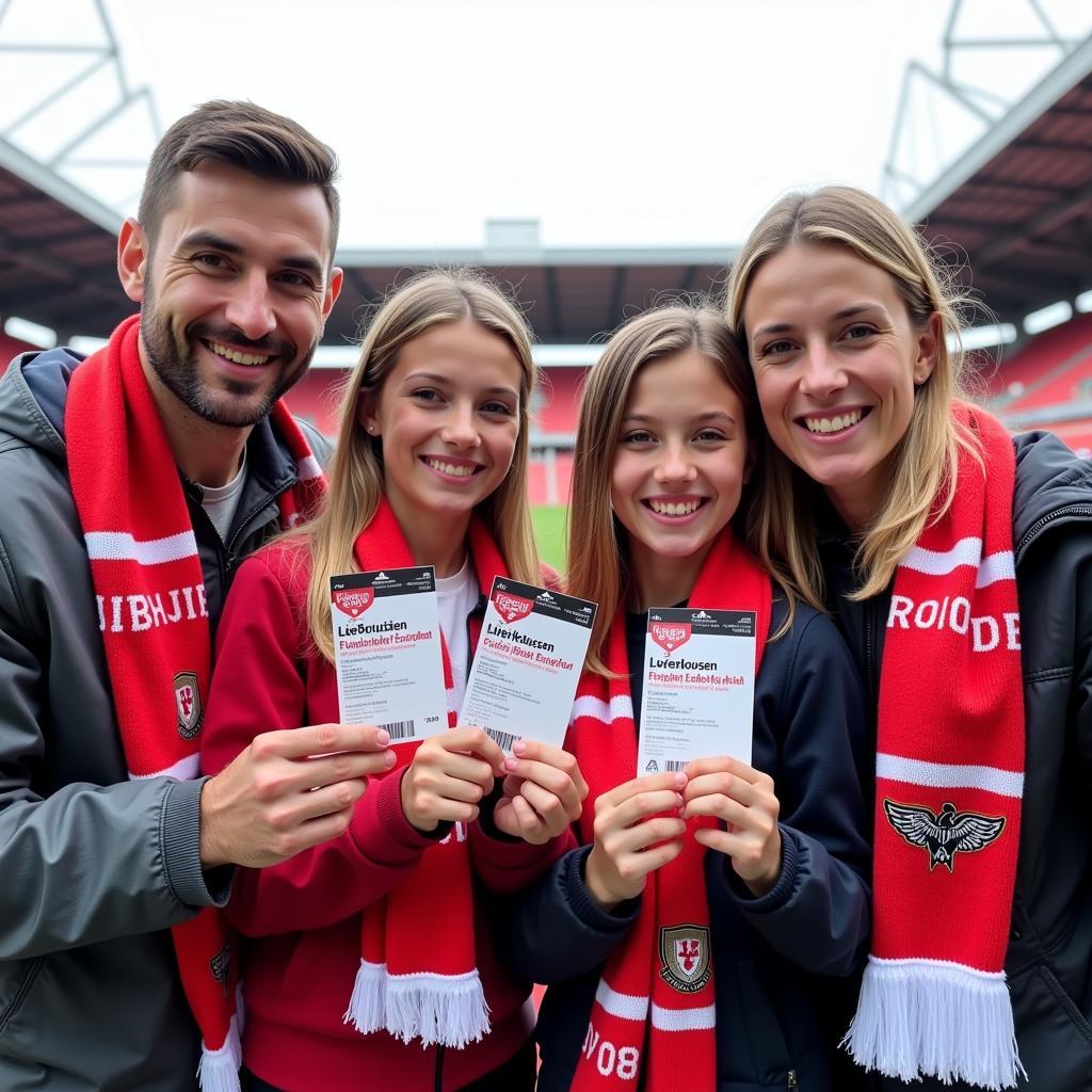 Familie mit Bayer Leverkusen Schal