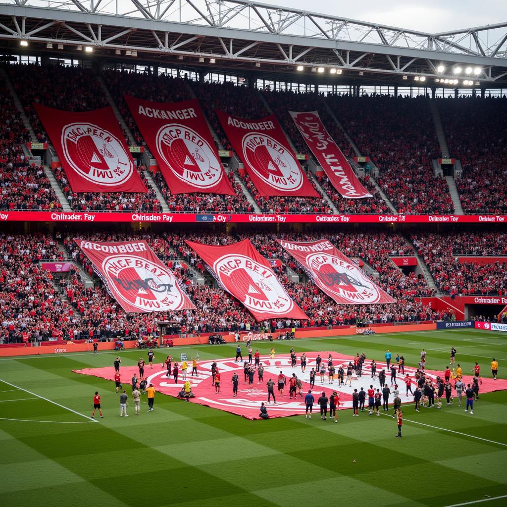 Beeindruckende Choreografie der Augner Leverkusen Fanclubs