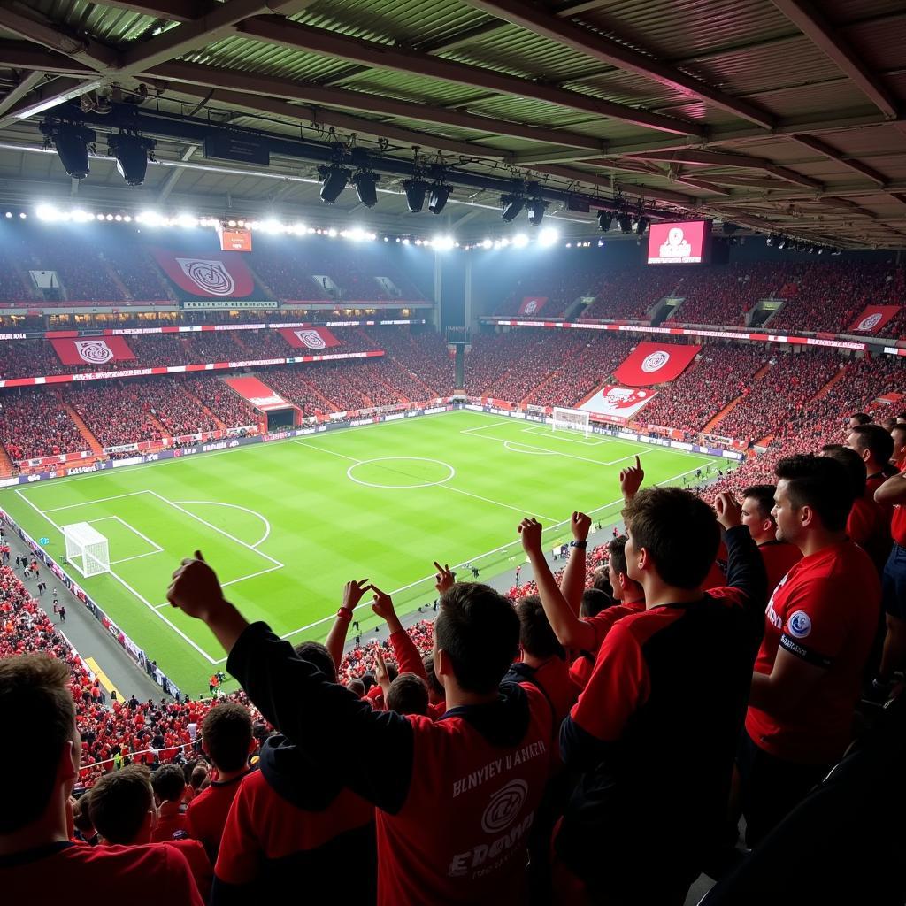 Fans feiern den "Terrier Leverkusen"