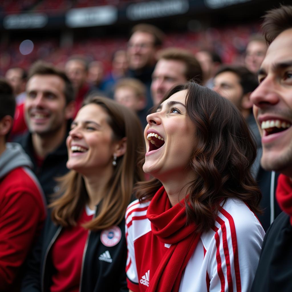 Leidenschaftliche Fans von Bayer Leverkusen