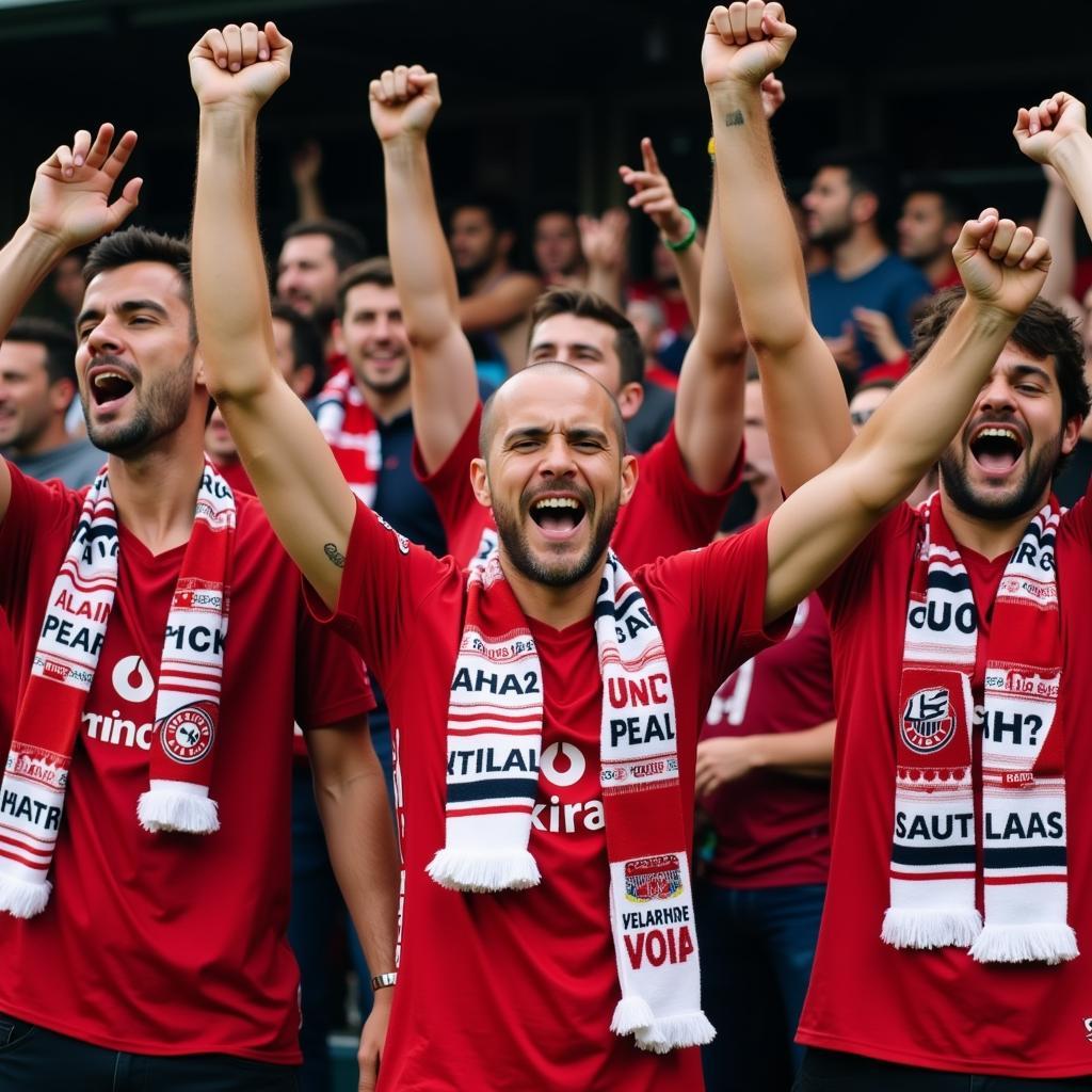 Auswärtsfans von Bayer Leverkusen