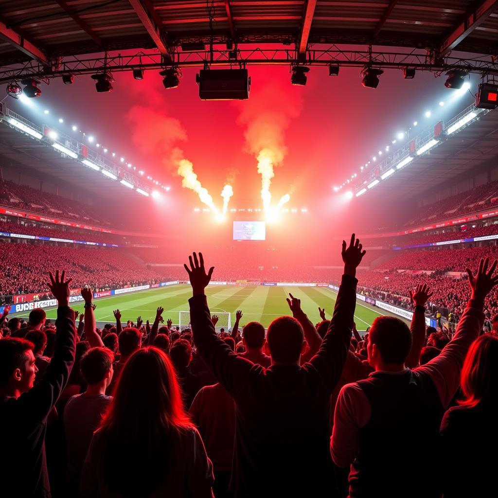 Die Fans von Bayer Leverkusen in der BayArena