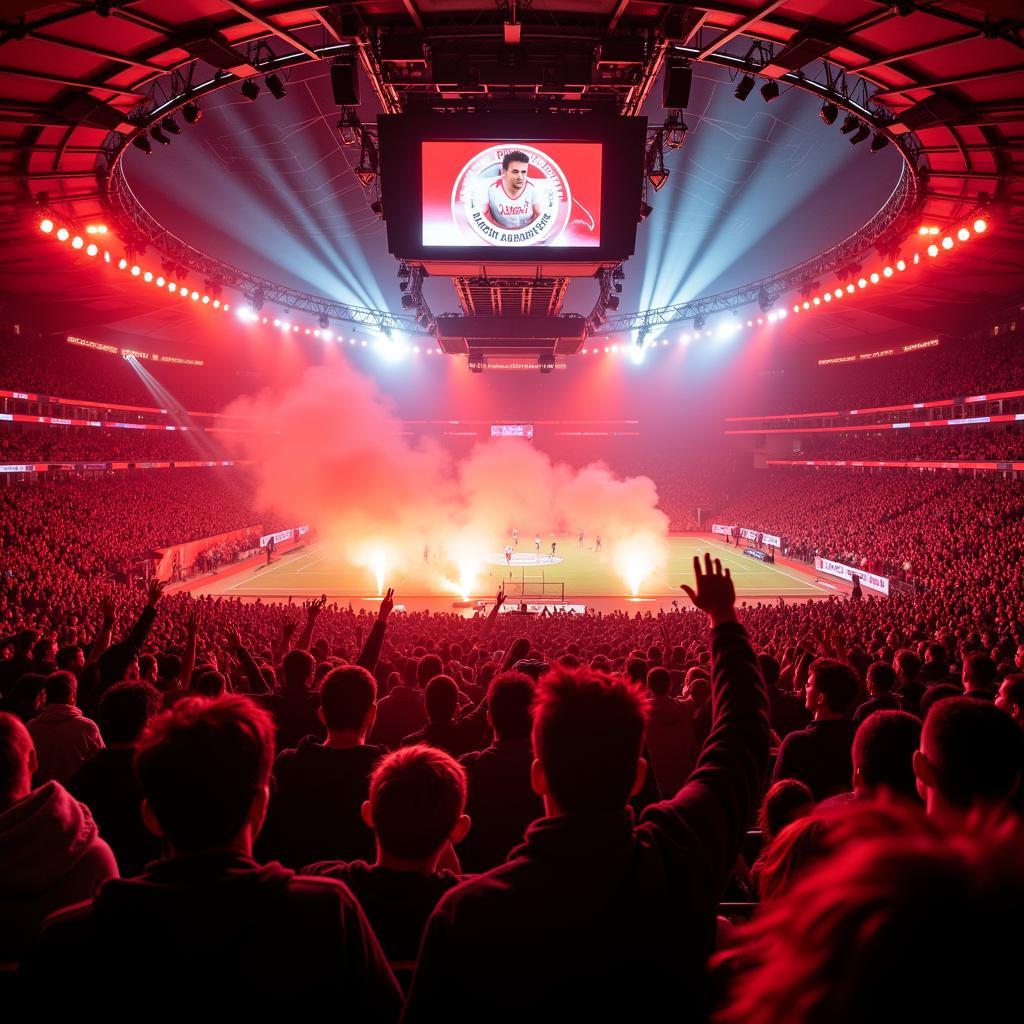 Fans von Bayer Leverkusen in der BayArena