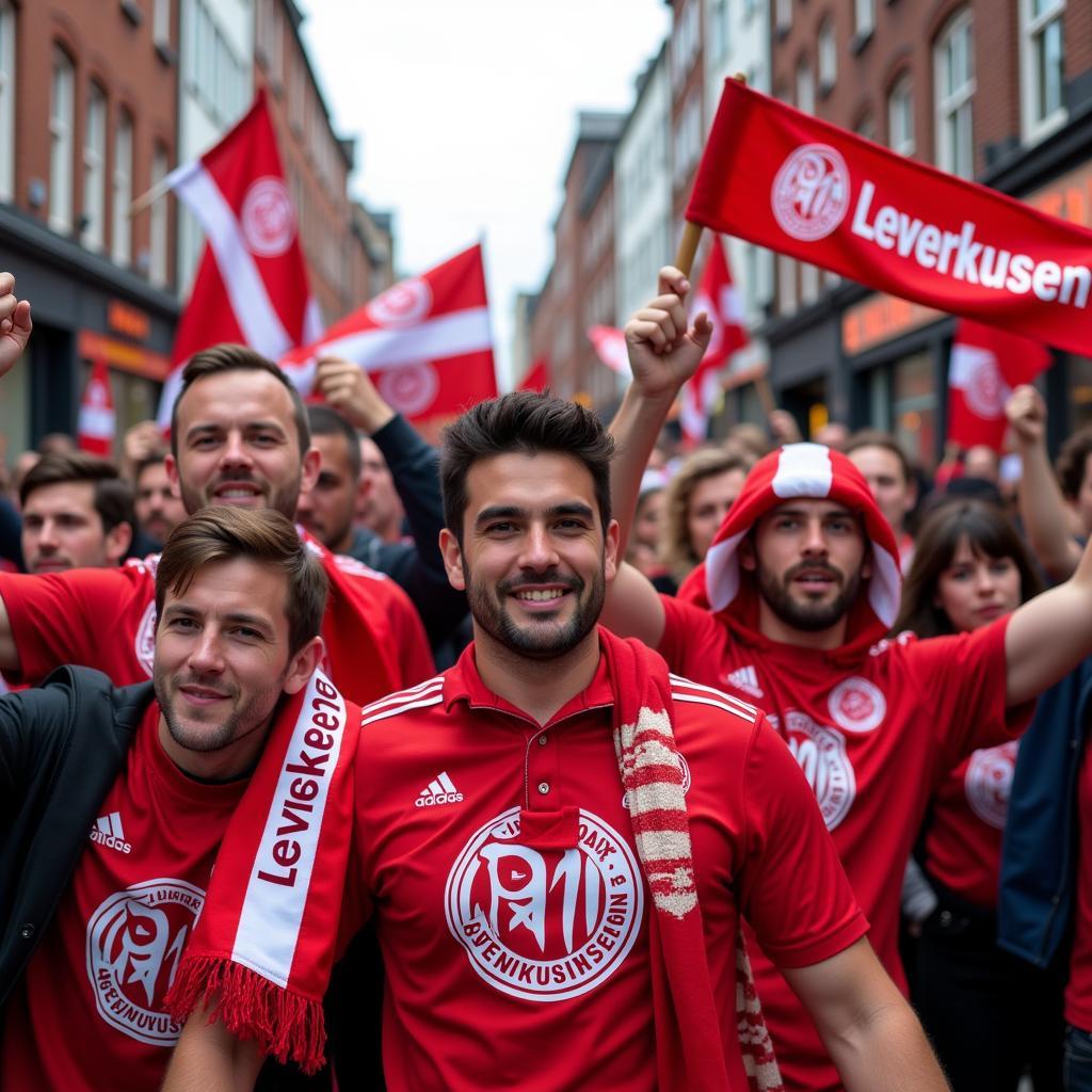 Fans von Bayer Leverkusen in Dublin