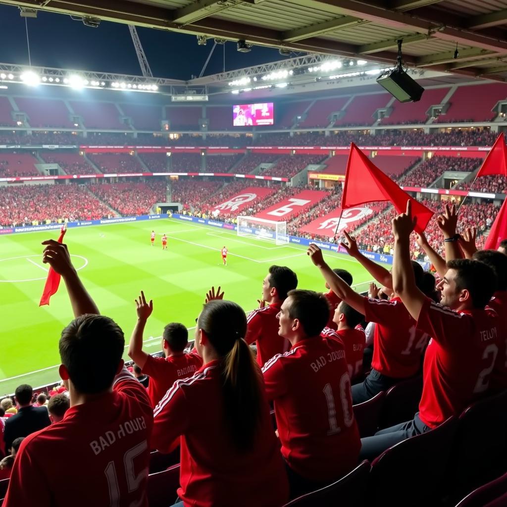 Bayer Leverkusen Fans feiern