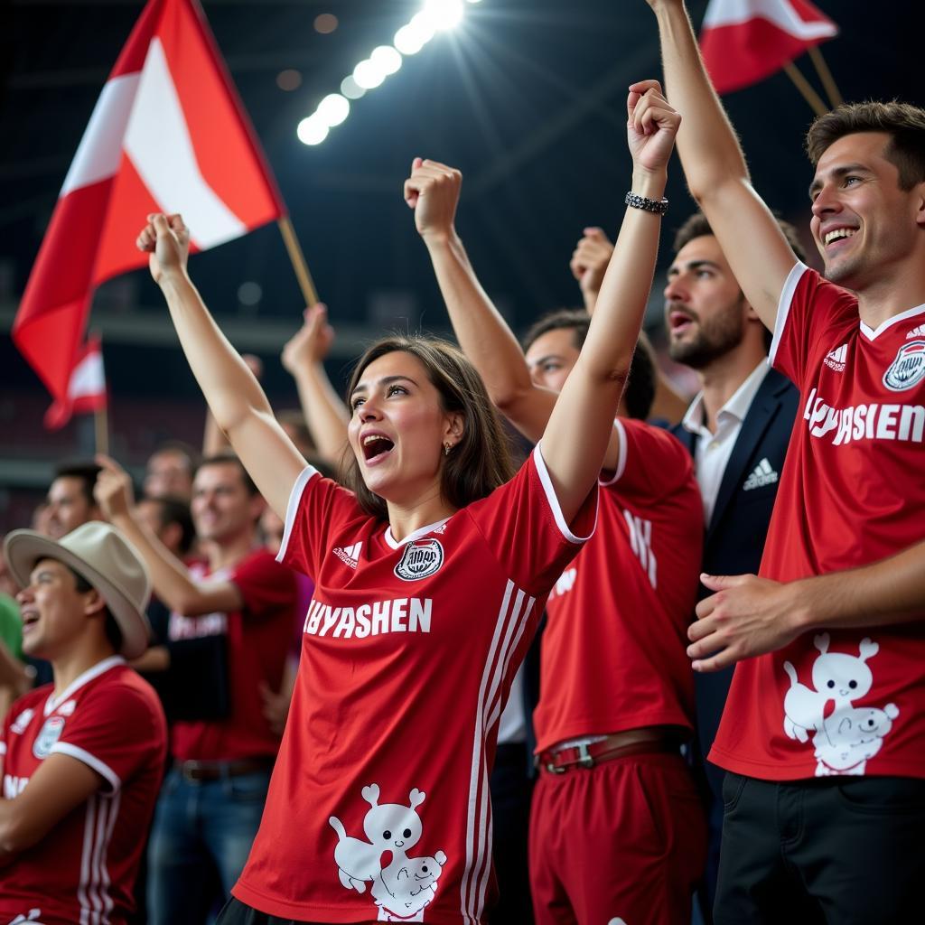 Bayer Leverkusen Fans feiern in der Bundesliga