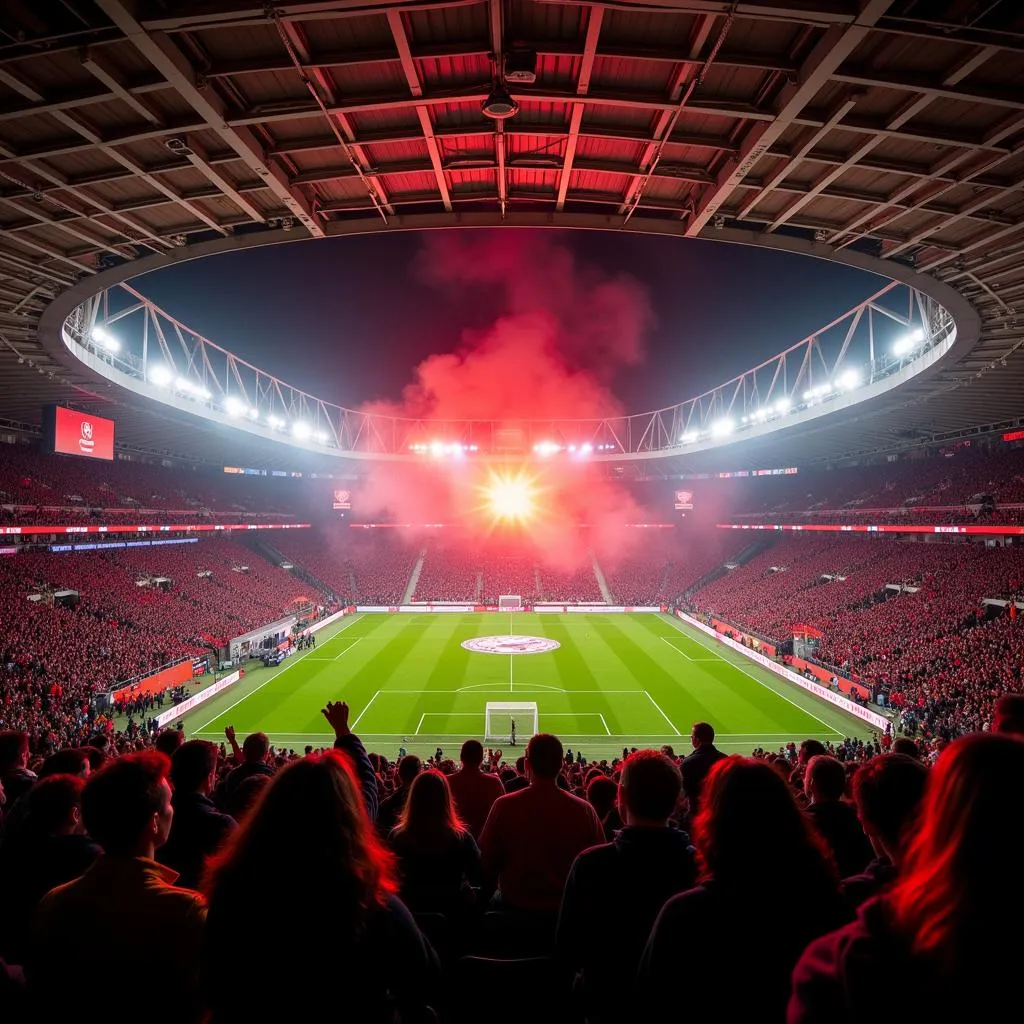 Bayer Leverkusen Fans im Stadion