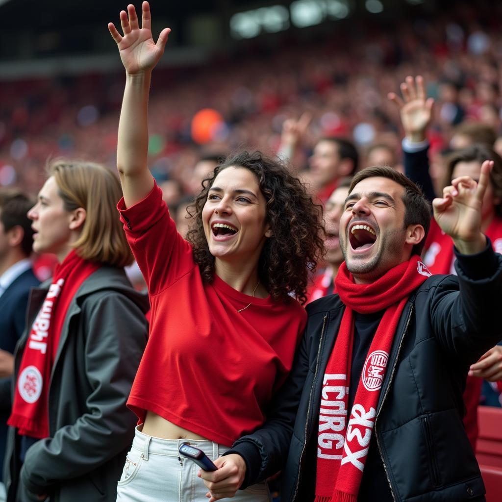 Fans von Bayer Leverkusen im Stadion