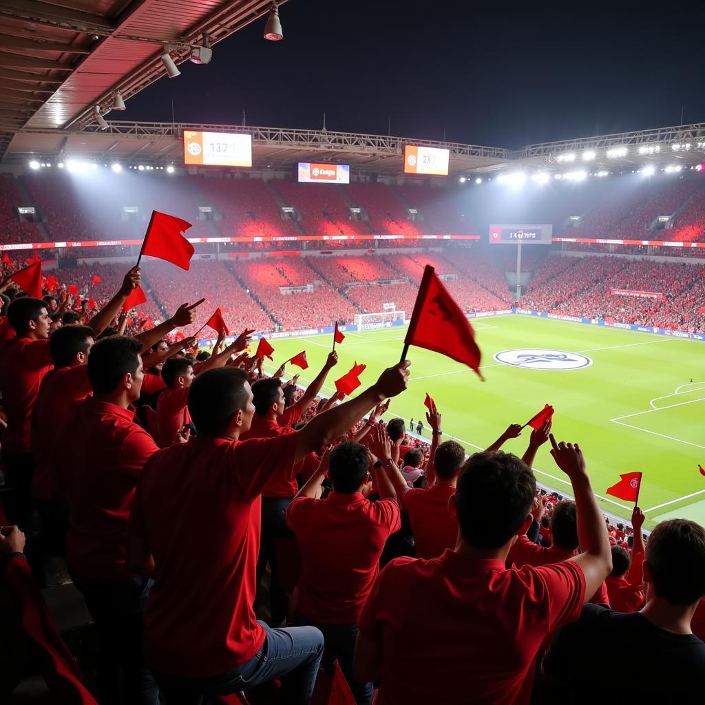 Bayer Leverkusen Fans im Stadion