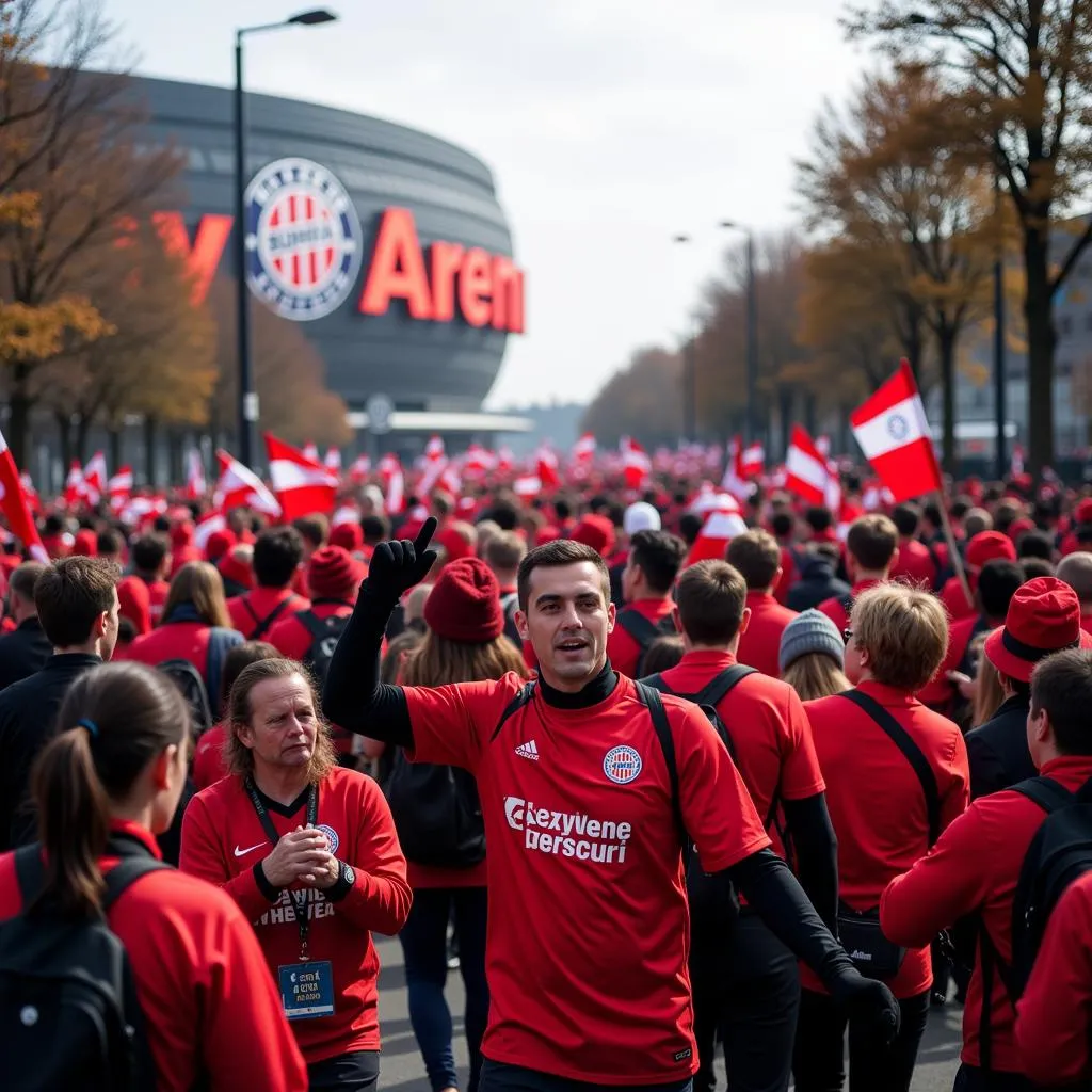 Fans auf dem Weg zum Stadion