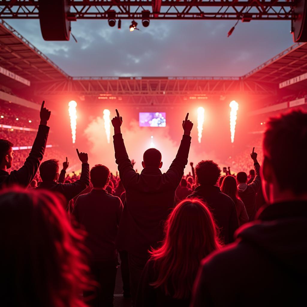 Fans von Bayer 04 Leverkusen im Stadion