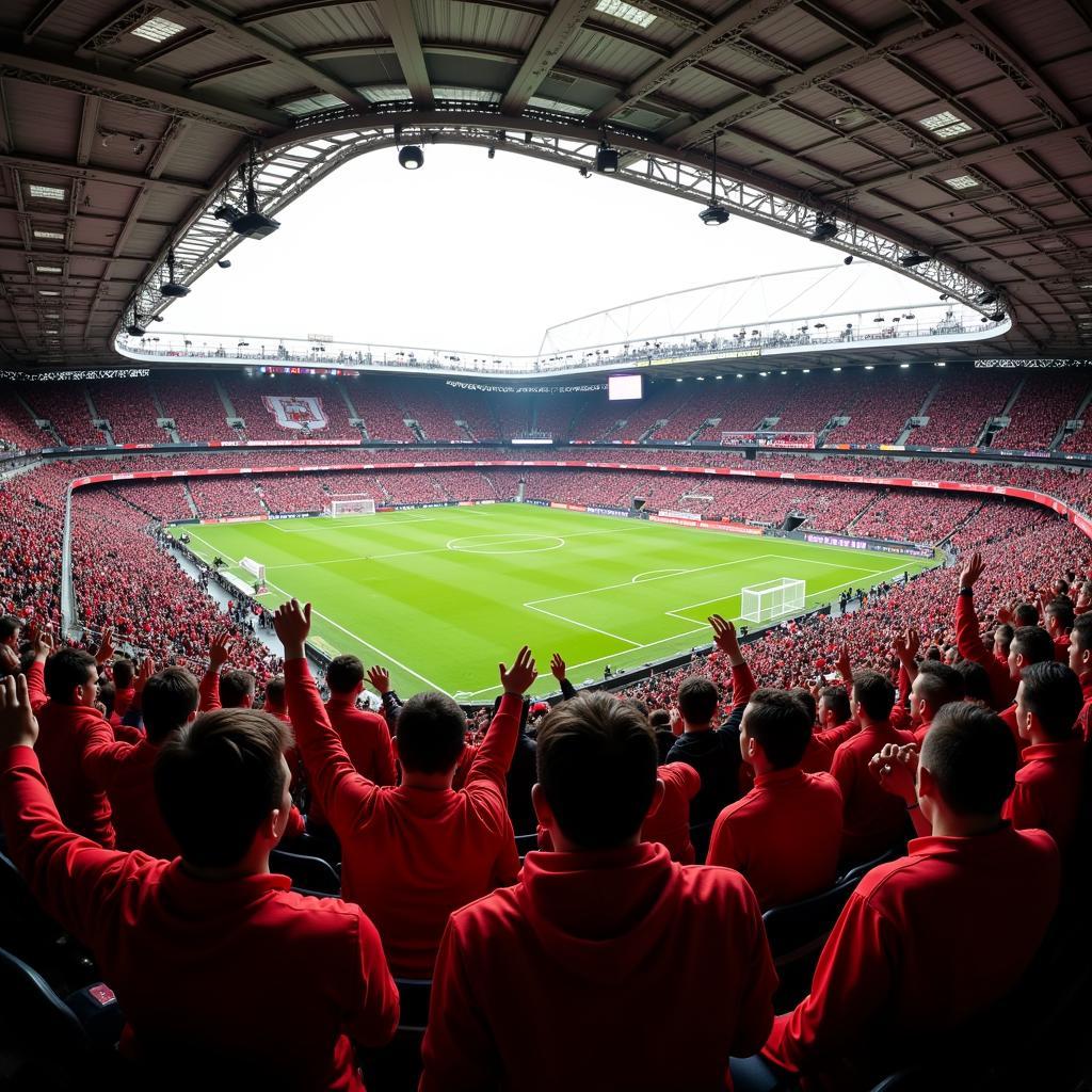 Bayer Leverkusen Fans im Stadion