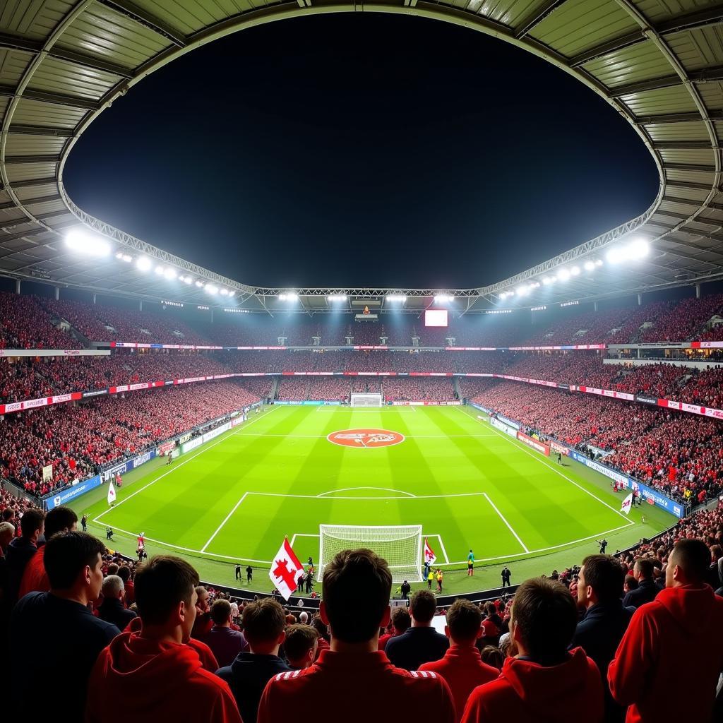 Fans von Bayer Leverkusen im Stadion