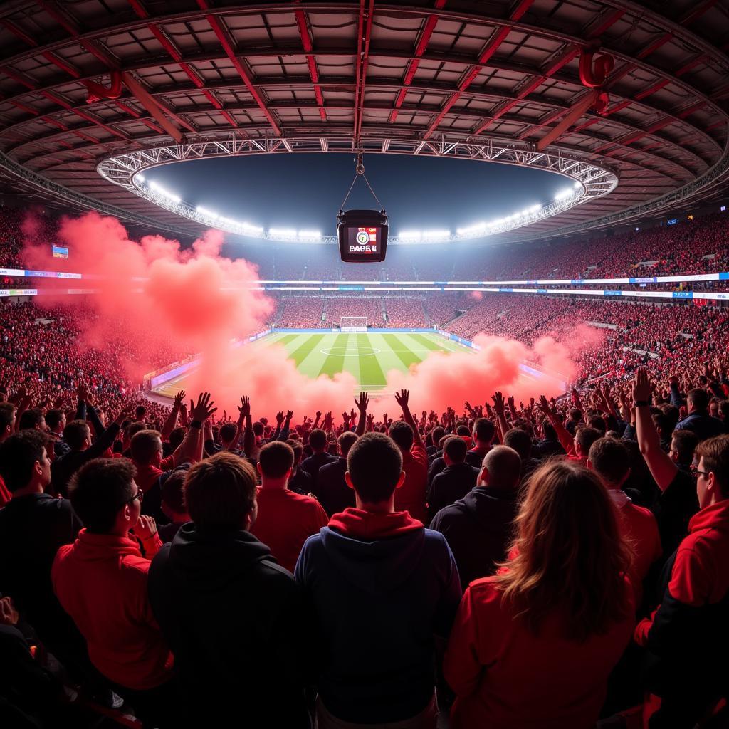 Bayer Leverkusen Fans im Stadion